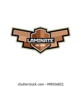 Parquet or Laminate factory logo emblem badge.