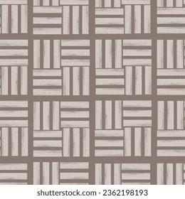 Parquet pattern with light ink brush strokes. Grunge textured lines seamless vector background.