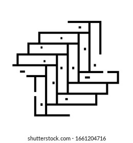 Parquet pattern line icon, concept sign, outline vector illustration, linear symbol.