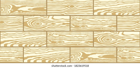 Parquet seamless texture. A floor made of wooden planks, imitation masonry of the laminate. Vector background