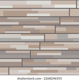 Parquet seamless texture. A floor made of wooden planks, imitation masonry of the laminate. Gray brown pattern. Vector background