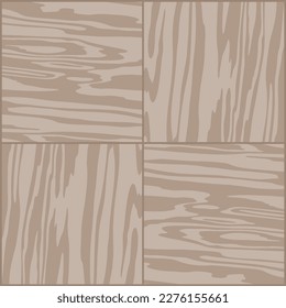 Parquet square slats, tile floor planks texture. A floor made of wooden lath, imitation masonry of the laminate. Light brown pattern. Vector background