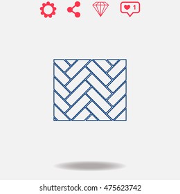 Parquet vector icon on grey background.