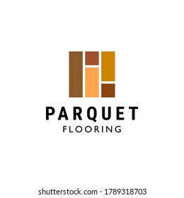 Parquet wood floor logo vector illustration