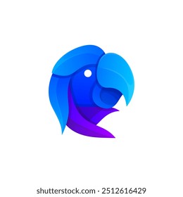 parrot abstract colorful logo design vector 