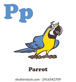 Parrot Alphabet Cartoon Character For Kids