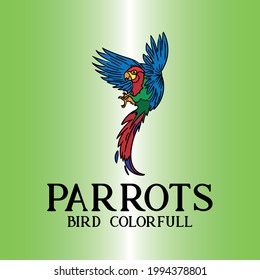 parrot animal bird design logo vector