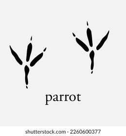 parrot animal foot print trendy style illustration on white background..eps