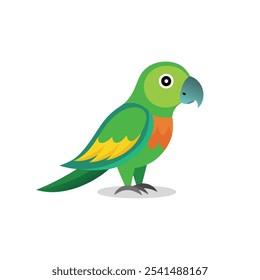 
Parrot animal isolated flat vector illustration on white background
