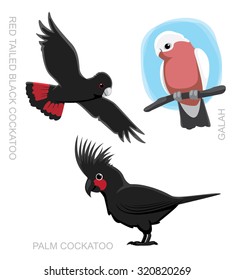 Parrot Australian Cockatoo Cartoon Vector Illustration