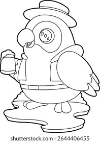 Parrot Beer mug Beer Animal Vector Graphic Art Illustration