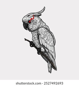 Parrot bird artwork hand drawn illustration