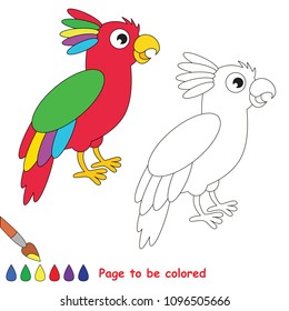 Parrot Bird to be colored, the coloring book for preschool kids with easy educational gaming level.