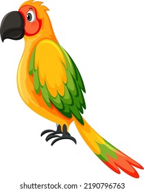 Parrot bird in cartoon style illustration
