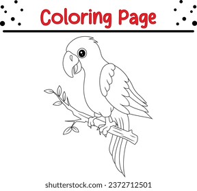 Parrot Bird coloring page for children.