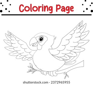 Parrot Bird coloring page for children.