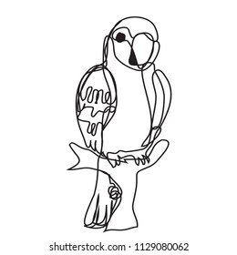 parrot bird  continuous one line drawing