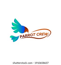 parrot bird crew logo design for business and company svg