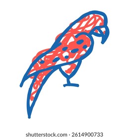 parrot bird doodle icon sketch vector. parrot bird sign. isolated symbol illustration