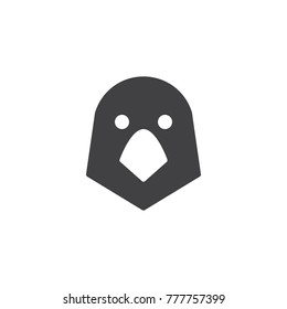Parrot bird head icon vector, filled flat sign, solid pictogram isolated on white. Symbol, logo illustration.