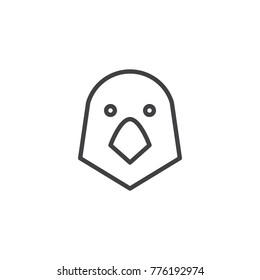 Parrot bird head line icon, outline vector sign, linear style pictogram isolated on white. Symbol, logo illustration. Editable stroke
