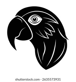 Parrot bird head silhouette vector