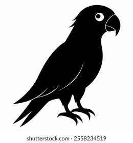 parrot bird illustration vector icon silhouette white background