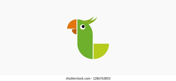 Parrot Bird Letter L Icon / Logo Template