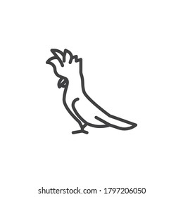 Parrot bird line icon. linear style sign for mobile concept and web design. Cockatoo parrot outline vector icon. Symbol, logo illustration. Vector graphics