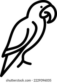 Icono de línea de pájaro de loros. signo de estilo lineal para concepto móvil y diseño web. Icono de vector de contorno de loro.eps