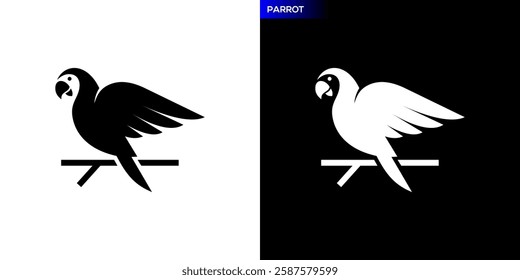 Parrot bird logo. Chirping, pet. Icon symbol design template EPS 10.