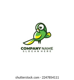 parrot bird logo design colorful template