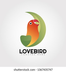 Parrot bird logo design, lovebird icon