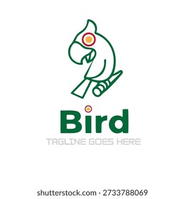 Papagei Vogel Logo Design Template Vektor