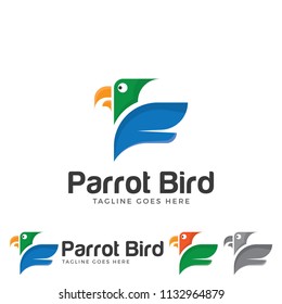 Parrot bird logo vector.