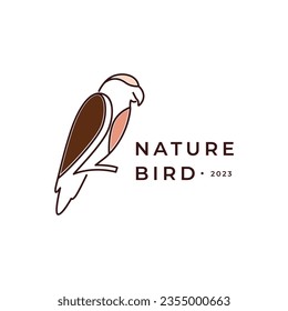 parrot bird modern minimal colorful logo design vector graphic illustration