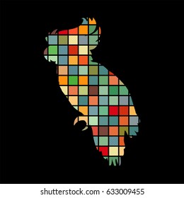 Parrot bird pet color silhouette animal