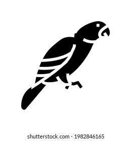 parrot bird pet glyph icon vector. parrot bird pet sign. isolated contour symbol black illustration
