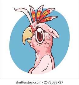 
parrot bird pinky vector cartoon avatar 