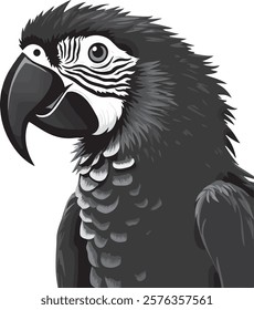 Parrot Bird silhouette black isolated on white background