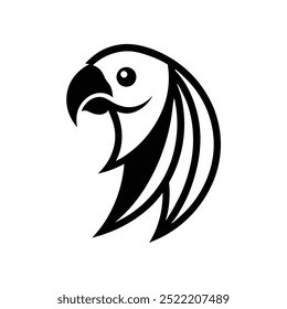 Parrot bird silhouette cut out logo vector icon