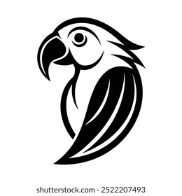 Parrot bird silhouette cut out logo vector icon
