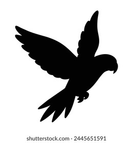 Parrot bird silhouette illustration on white