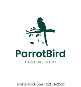 Parrot Bird Silhouette Logo Design Vector Illustration