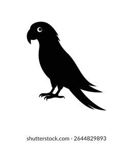 parrot bird silhouette on white background