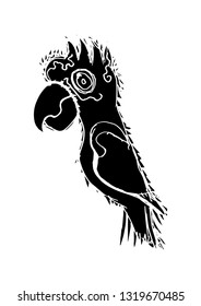 parrot bird silhouette - vector