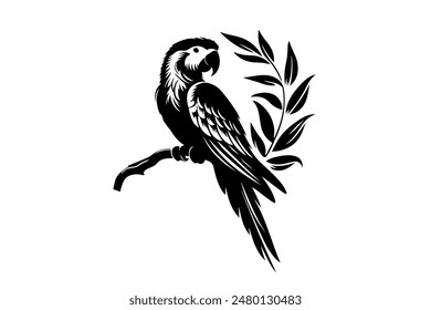 Diseño de Vector de silueta de pájaro loro