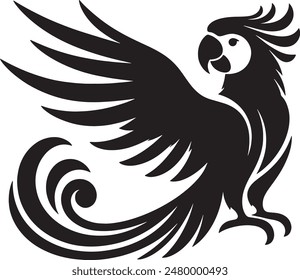 Parrot Bird  Silhouette Vector illustration
