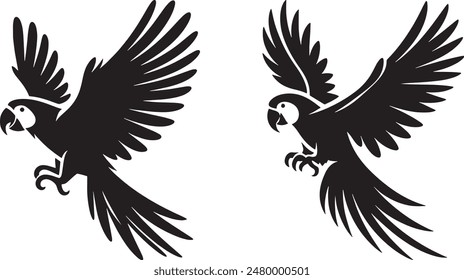 Parrot Bird  Silhouette Vector illustration
