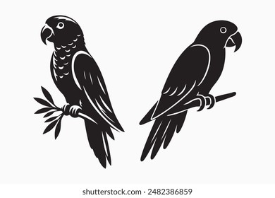 parrot bird silhouette vector illustration